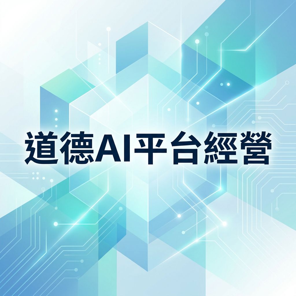 道德AI平台經營 — 科技電路板與幾何圖形